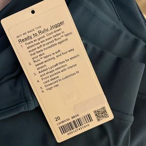 Lululemon Ready To Rulu Jogger 29” NWT Blue Teal